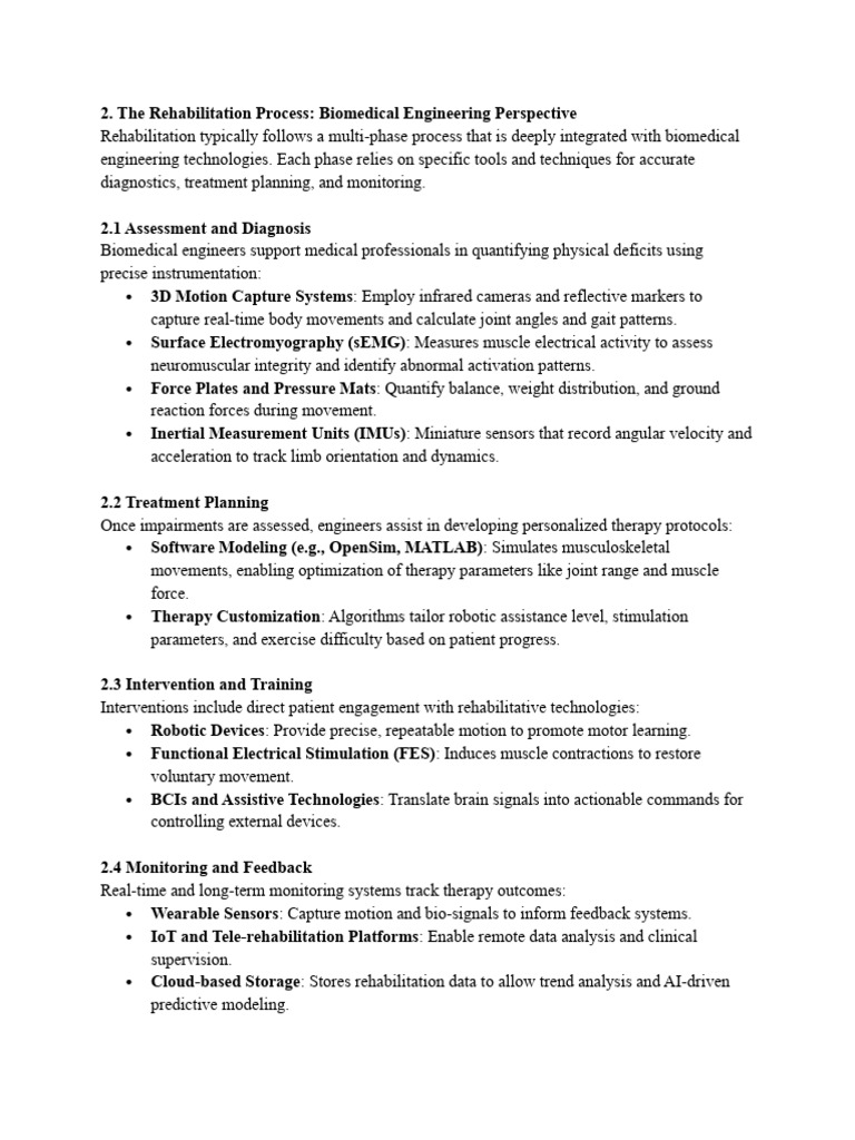 Biomedical Engineering in Rehabilitation | PDF | Virtual Reality ...