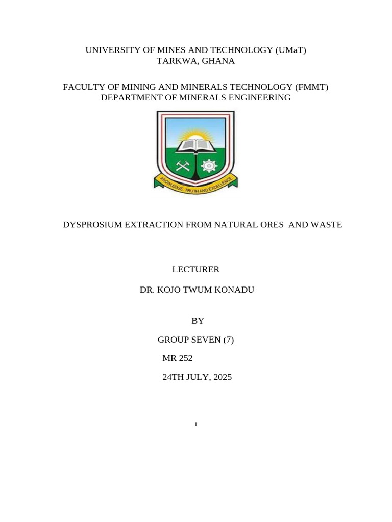 Engineering - Practice Group Work Final Project | PDF | Ore | Mining