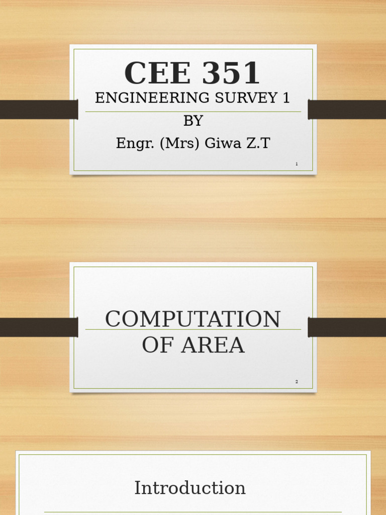 Area Computation in Engineering Surveying | PDF | Area | Latitude