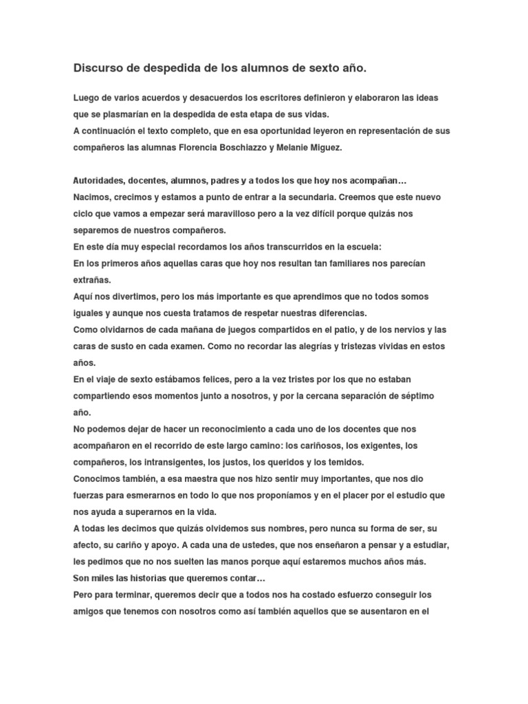 Mensaje de Despedida 6to Semestre | PDF | Artes del Lenguaje y Comunicación  | Poesía, image size:768x1024