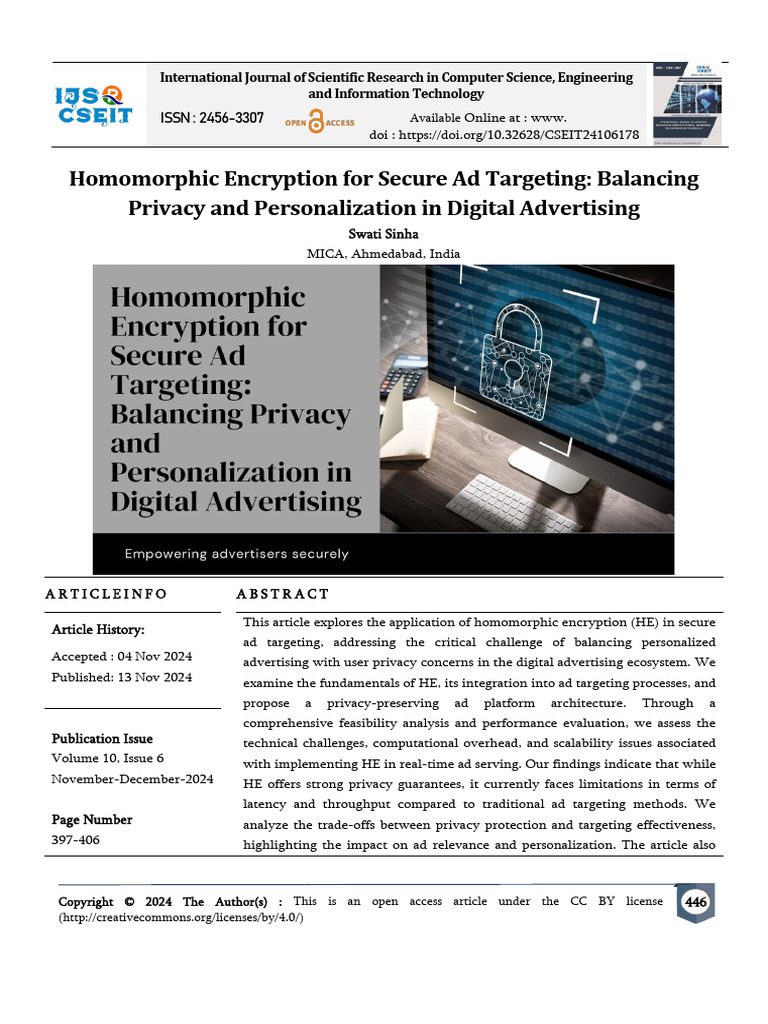 Homomorphic Encryption For Secure Ad Targeting Balancing Privacy and ...