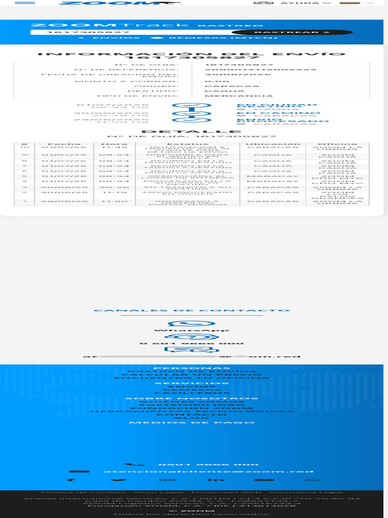 Tracking de Envíos - Personas - ZOOM | PDF | Comunicación por medio de ...