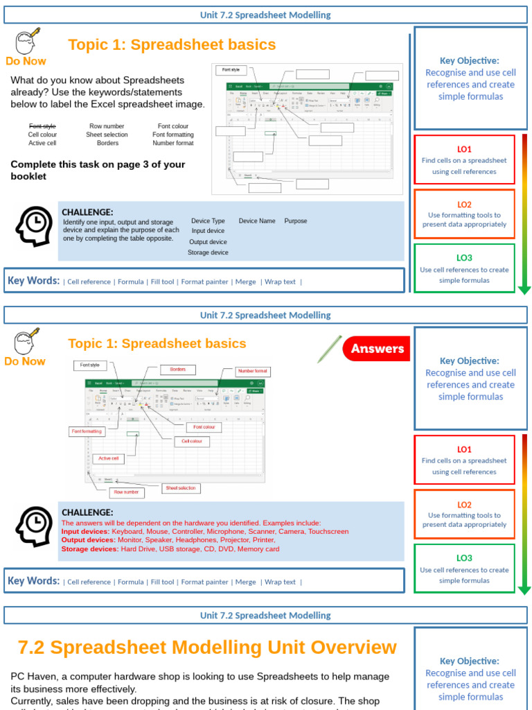 Spreadsheet Basics and Formulas Guide | PDF | Spreadsheet | Computing