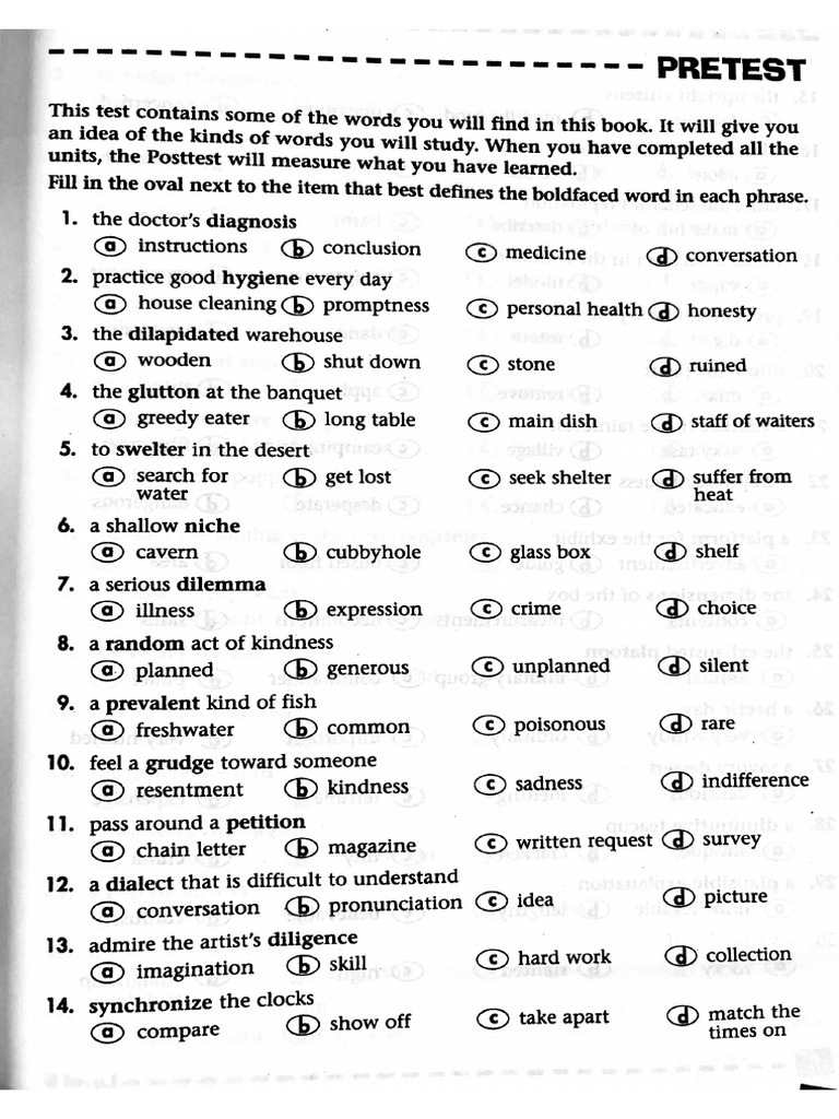 Pre Test | PDF