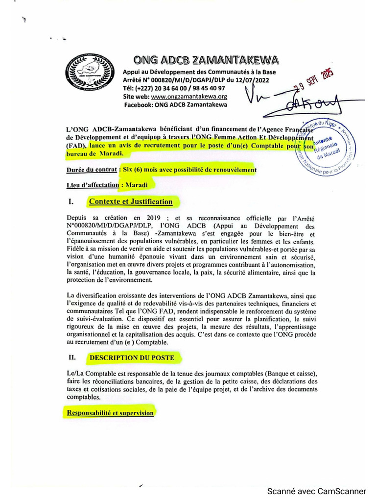 Comptable Ong Adbc Zamantakewa | PDF