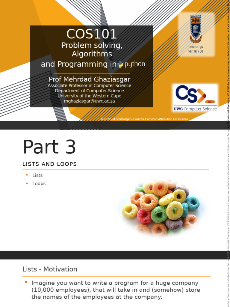 COS101 - Part3 (1) | PDF | Control Flow | Computer Programming