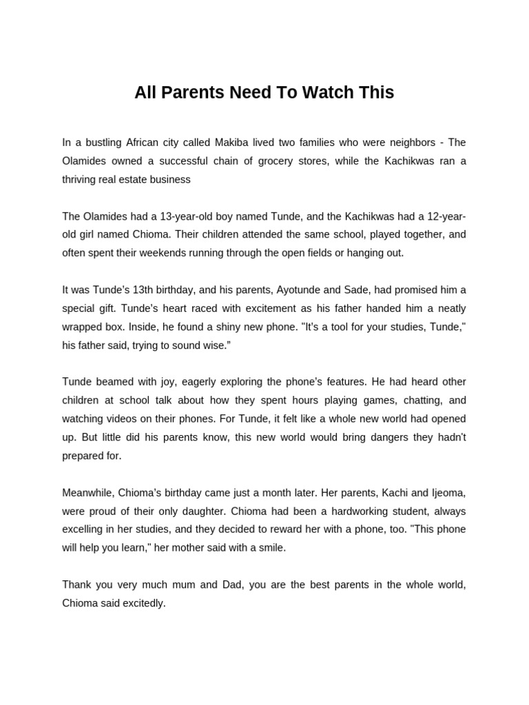 Parents Must Monitor Kids' Phone Use | PDF