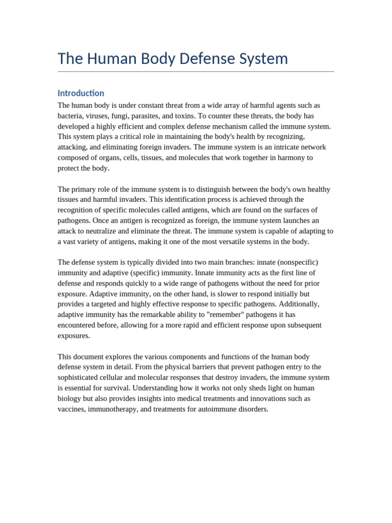 Human Body Defense System (2) | PDF | Immune System | Adaptive Immune ...