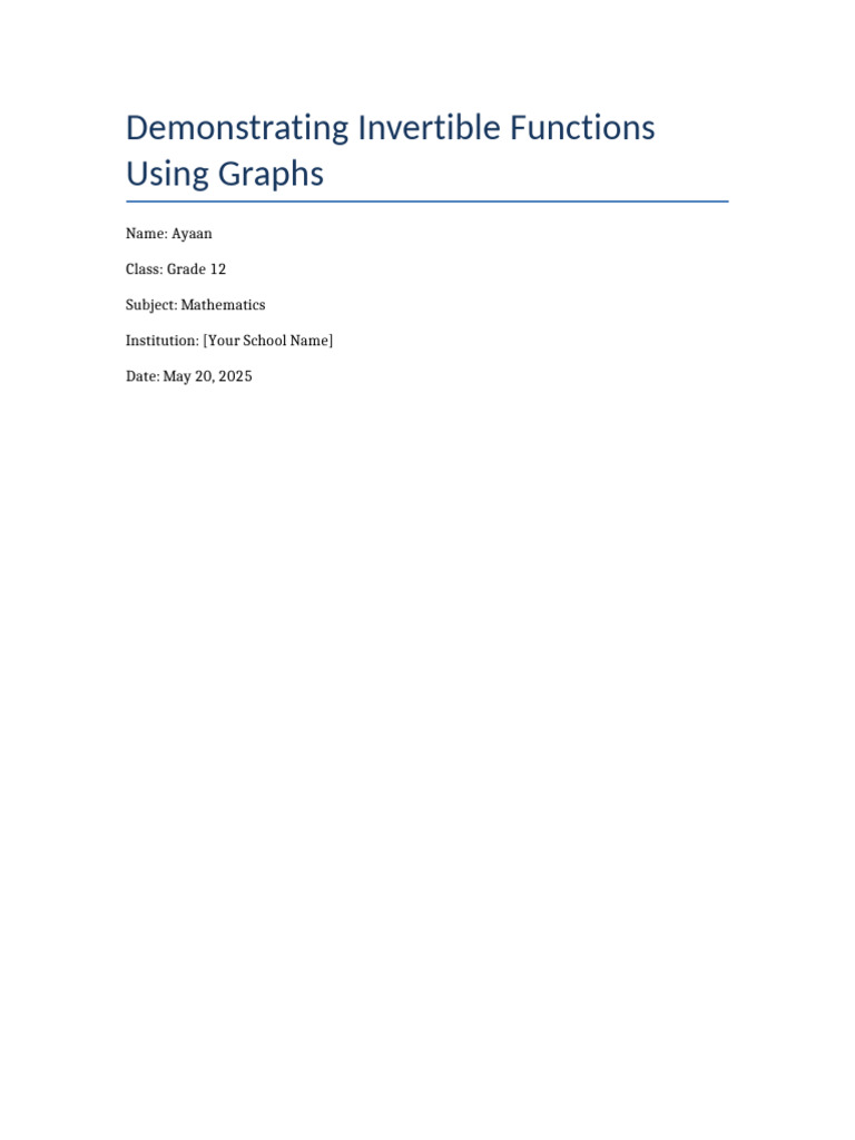Enhanced Invertible Functions Project Ayaan | PDF | Function ...