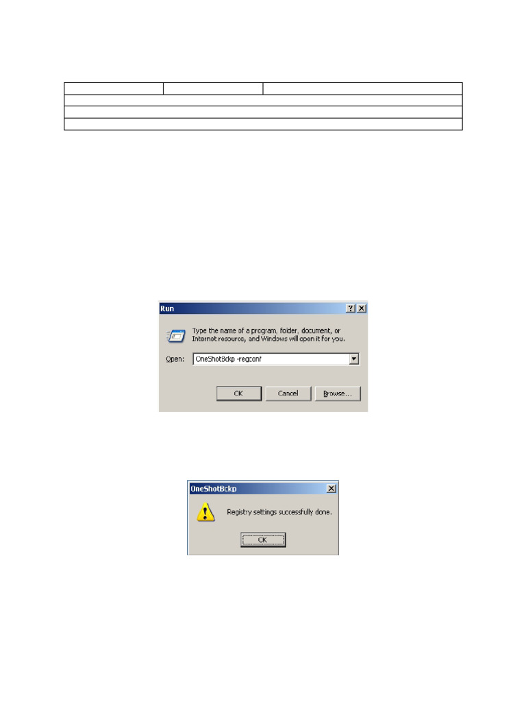 Configure OneShotBackup Tool Guide | PDF | Windows Registry | Computer File