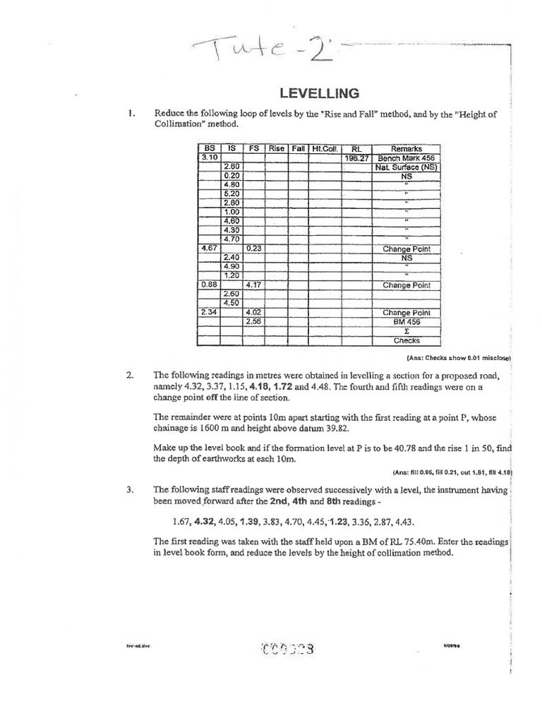 Assignment 2 - Levelling - 1 | PDF