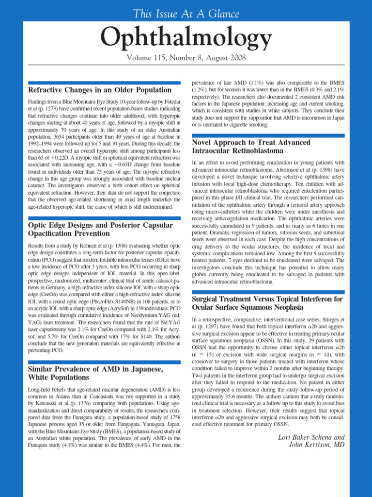 This Issue at A Glance Ophtha | PDF | Clinical Medicine | Medical ...