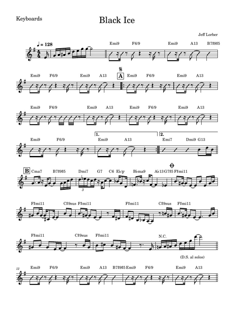 ICE バンドスコア　from 1994 to 1999「TRUTH」 Black Ice Sheet Music by Jeff Lorber | PDF
