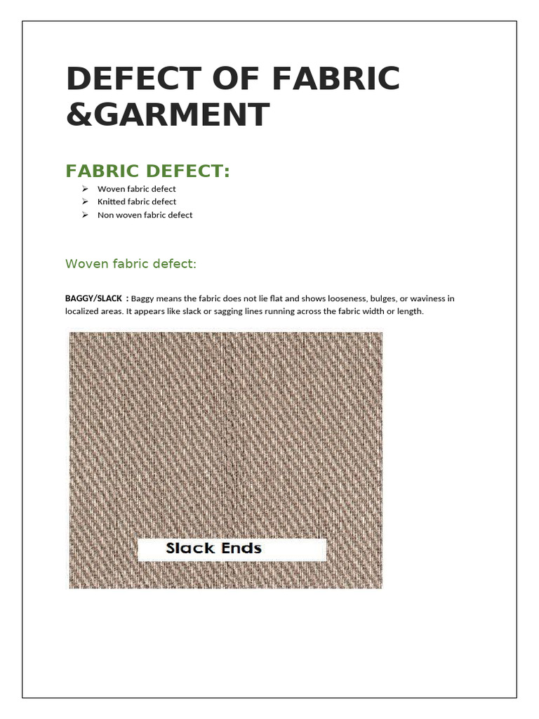 Defect of Fabric | PDF