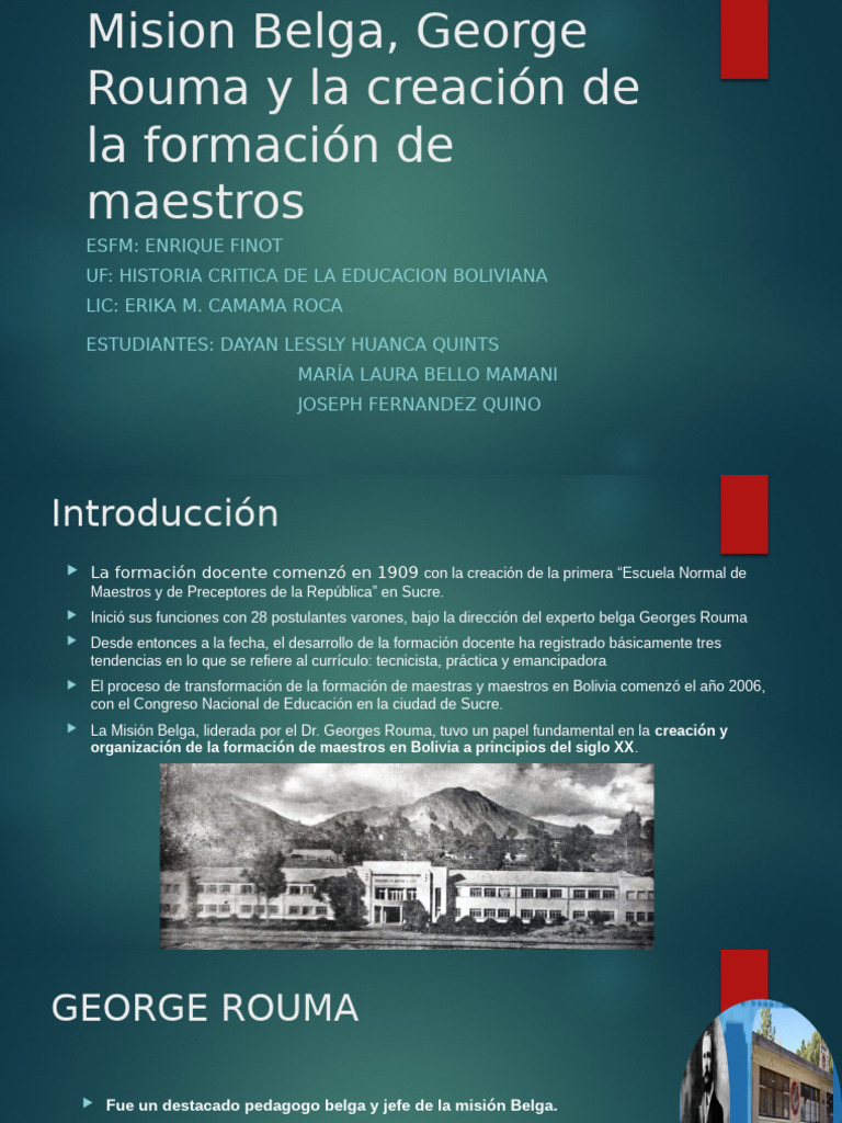 Misión Belga y la Formación de Maestros | PDF | Sicología | Maestros