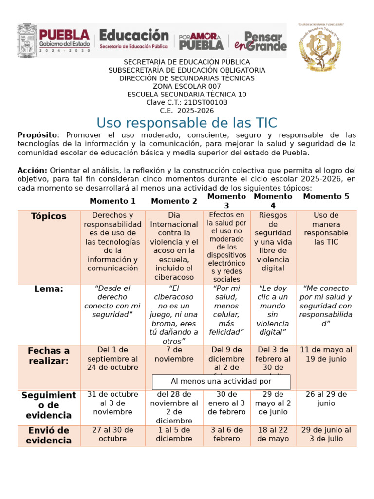 Uso Responsable de TIC en Educación 2025-2026 | PDF | Acoso cibernético ...