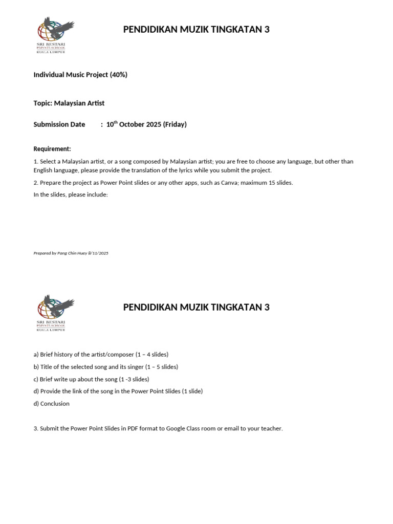 Malaysian Artist Music Project Guide | PDF | Human Communication