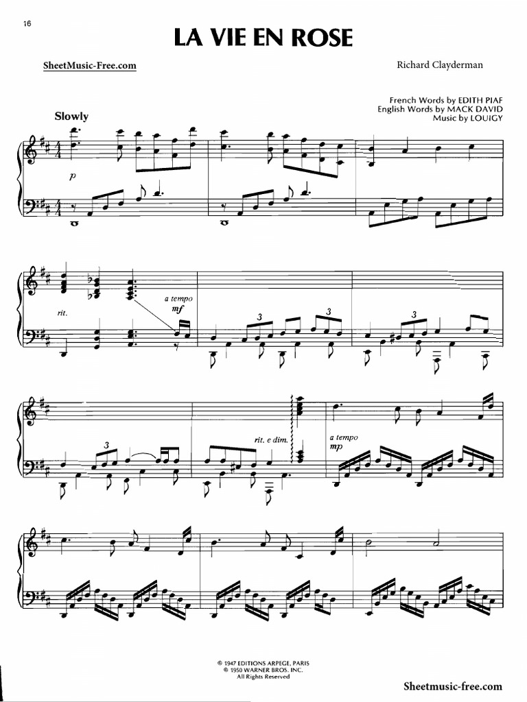 Amazing La Vie En Rose Piano Photos
