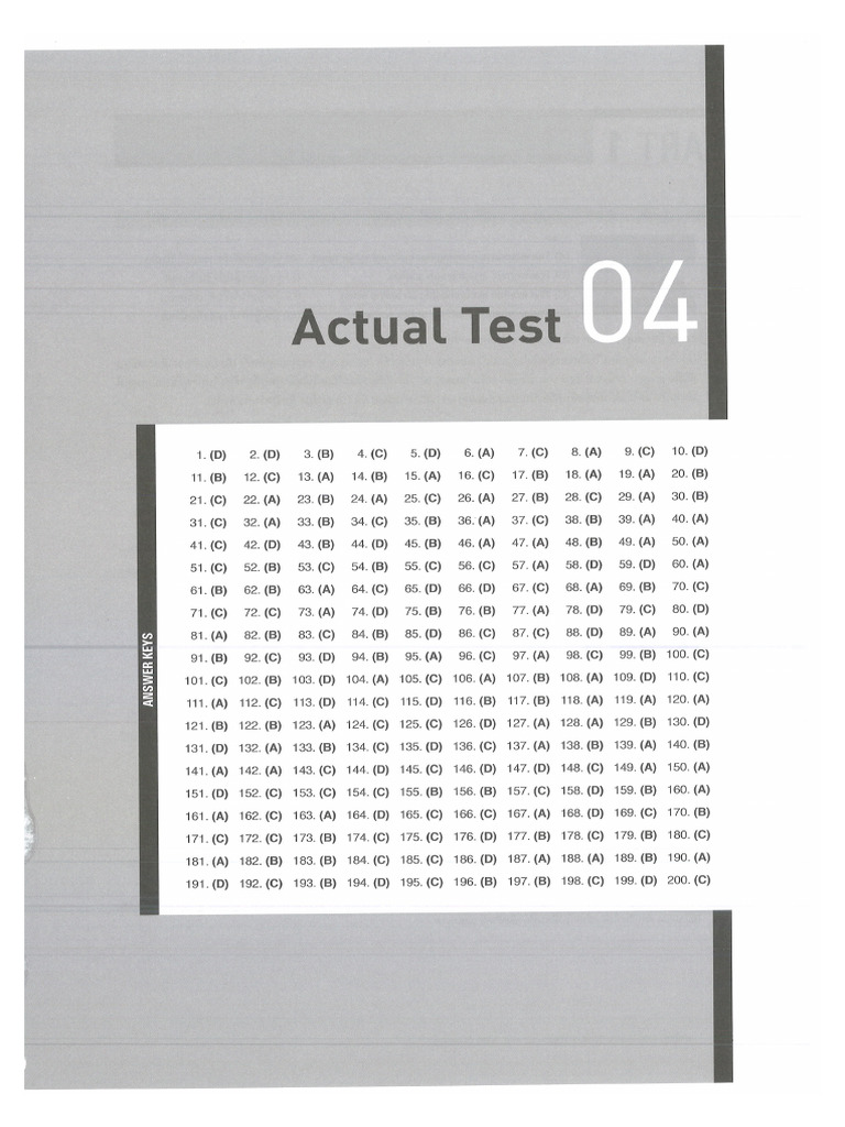 Actual Test 04 | PDF