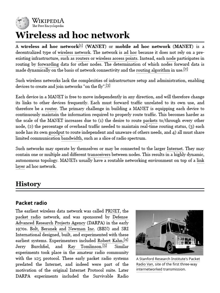 Wireless Ad Hoc Network - Wikipedia | PDF | Wireless Ad Hoc Network ...