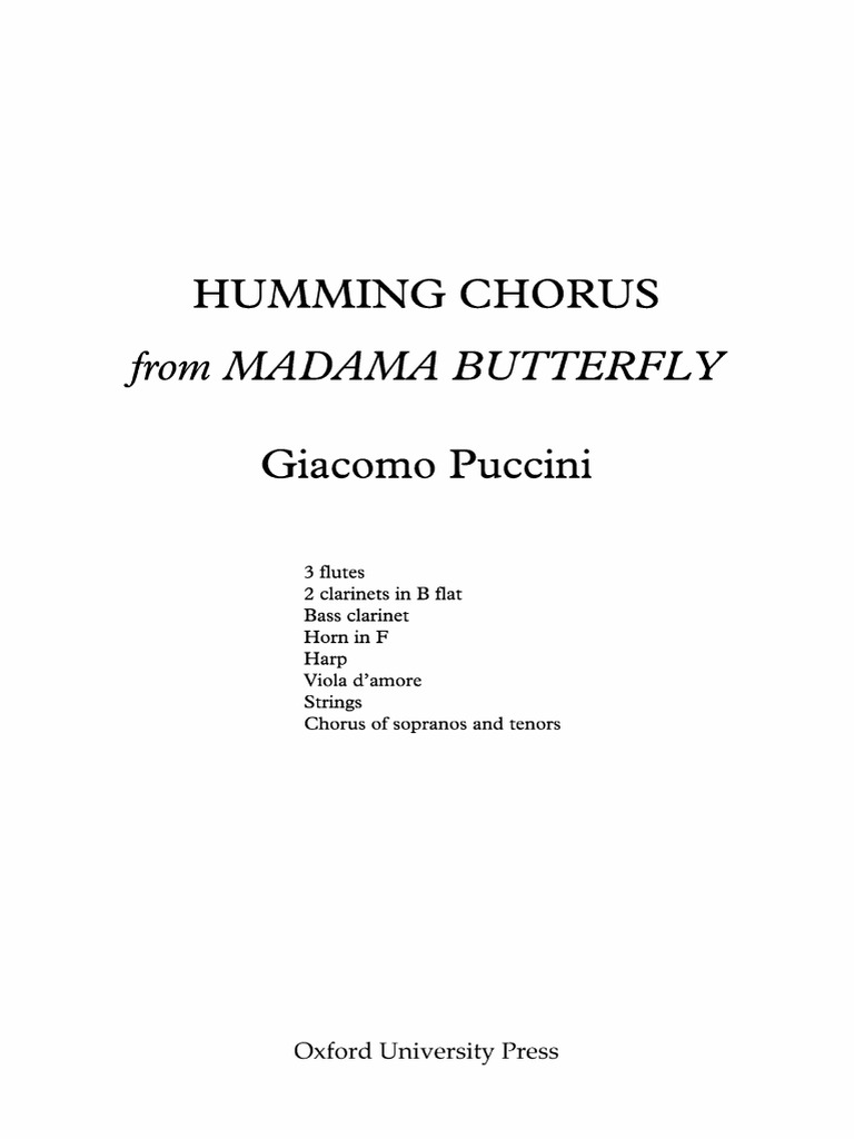 Humming Chorus Madama Butterfly | PDF