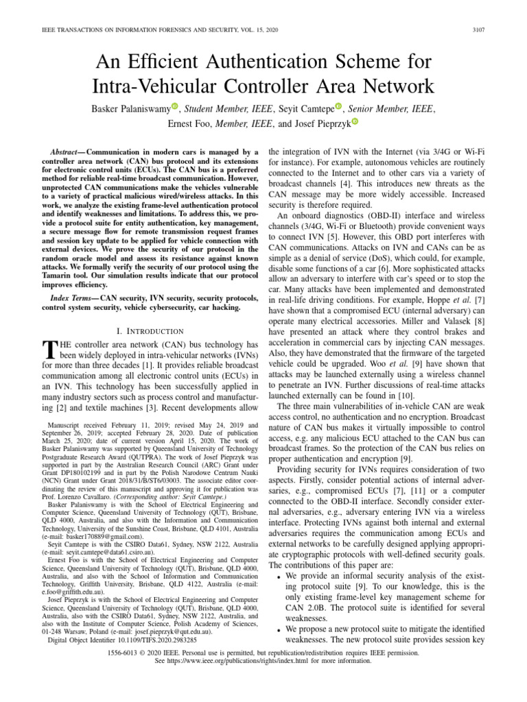 2 - An Efficient Authentication Scheme For Intra-Vehicular Controller ...
