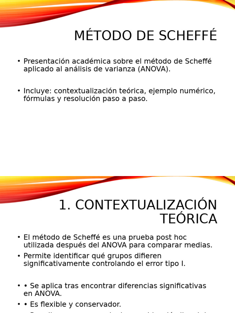 Método de Scheffé en ANOVA: Guía Completa | PDF | Análisis de variación ...