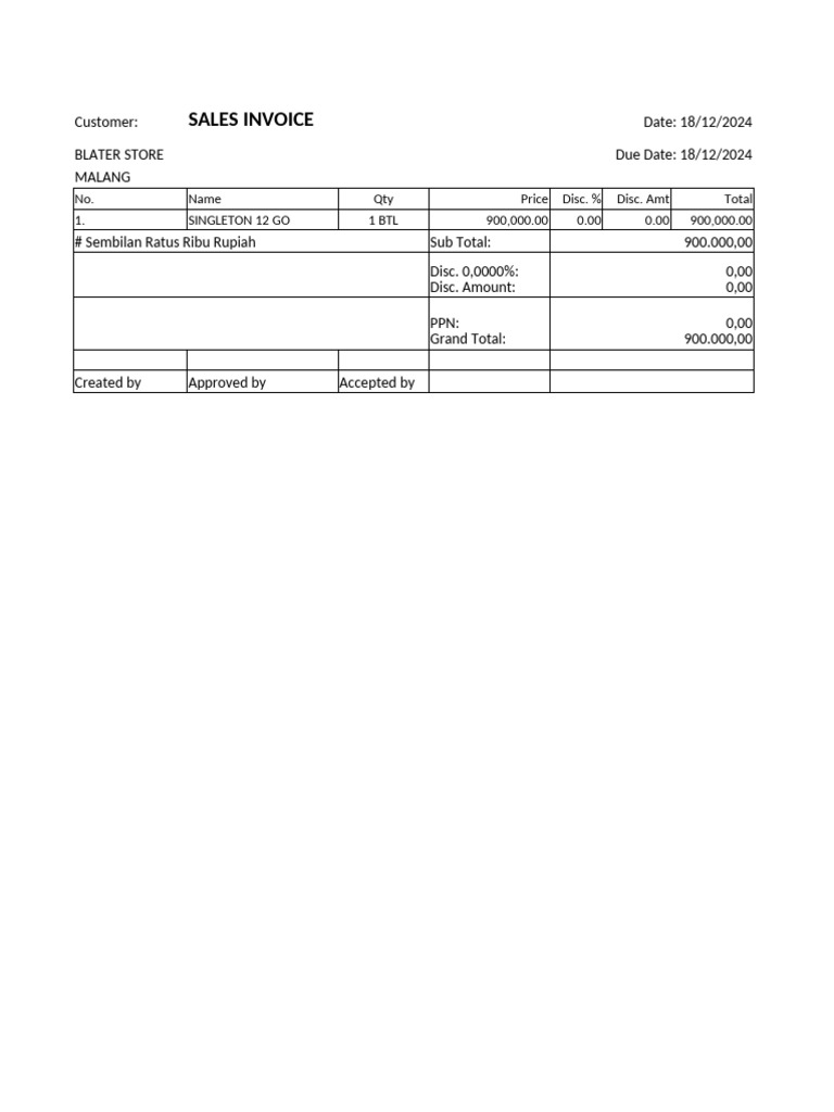 Invoice Des | PDF