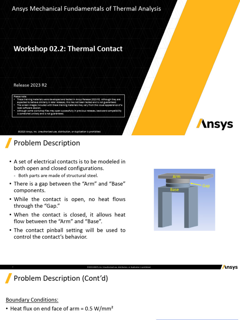 Thermal Contact Analysis in Ansys R2 | PDF | Heat Transfer | Convection