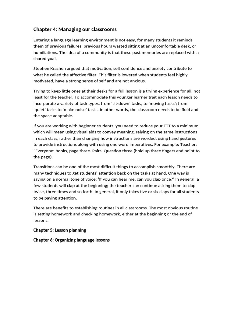 Classroom Management Strategies for Teachers | PDF