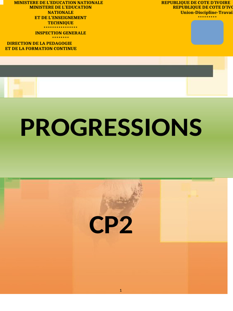 Progressions pédagogiques CP2 Côte d'Ivoire | PDF