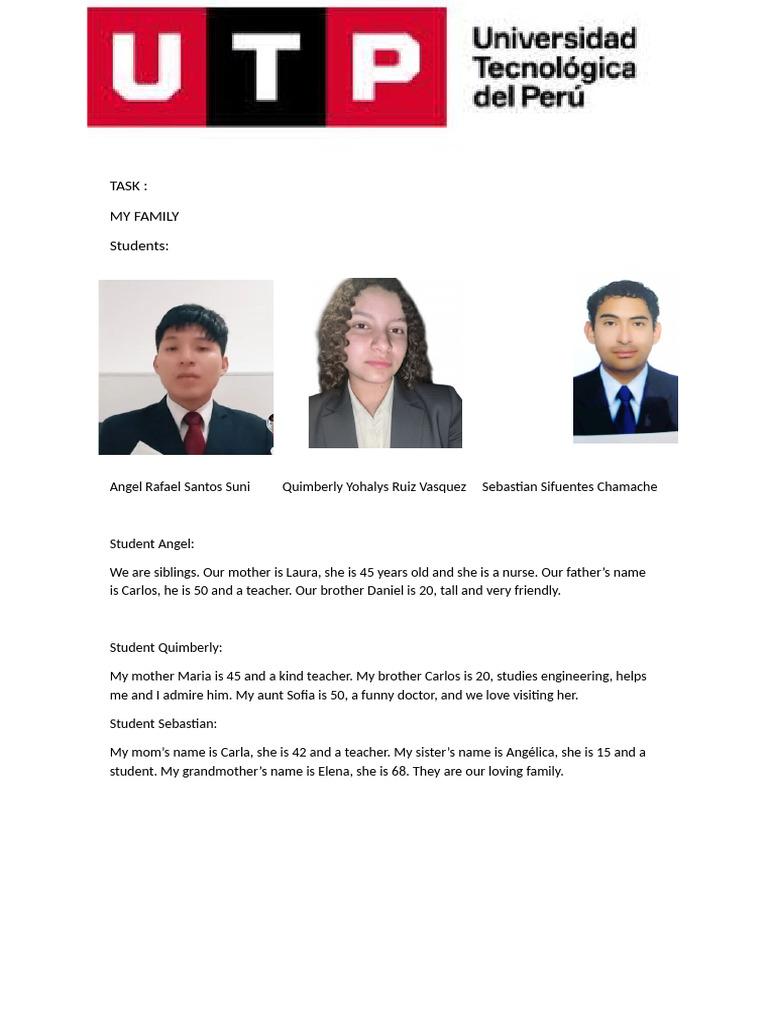 Family Introductions by Students | PDF