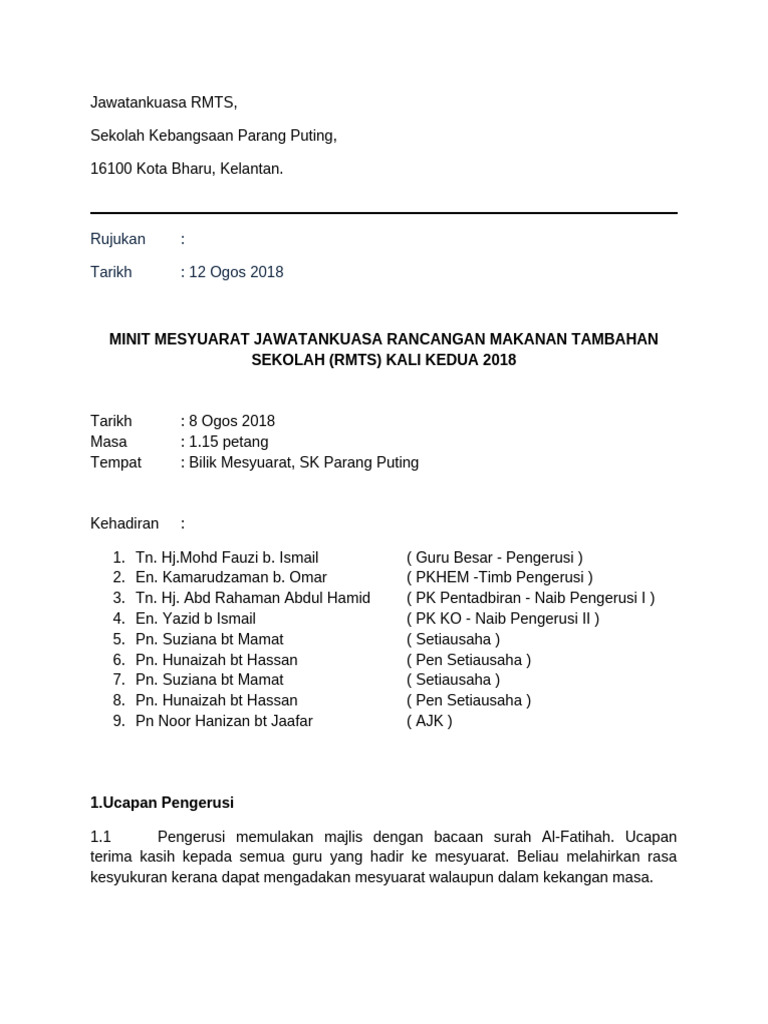 Minit Rmts 2 2018 | PDF