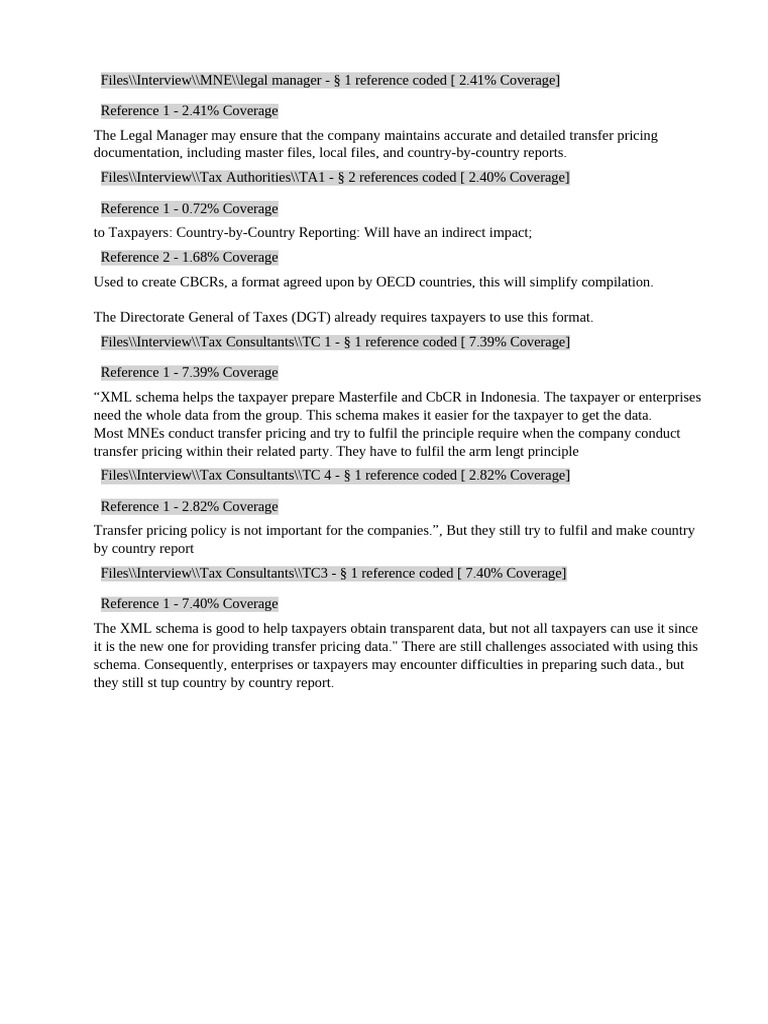 Transfer Pricing Documentation Insights | PDF