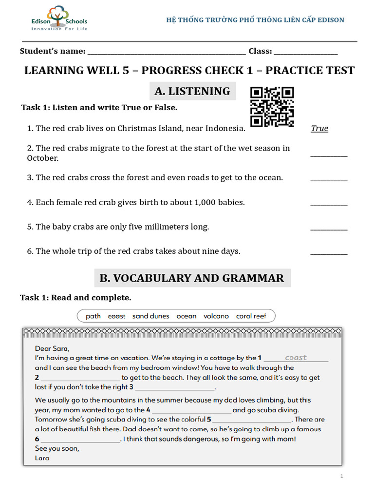 LW5 U1 PC1 Practice Test | PDF