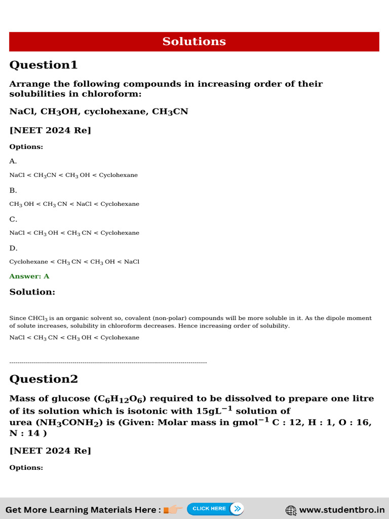 67b567aff24c8 7. Solutions PDF | PDF | Salt (Chemistry) | Applied And ...