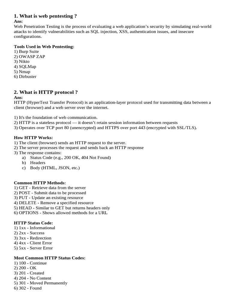Web Pentesting and HTTP Protocol Overview | PDF | Http Cookie | World ...
