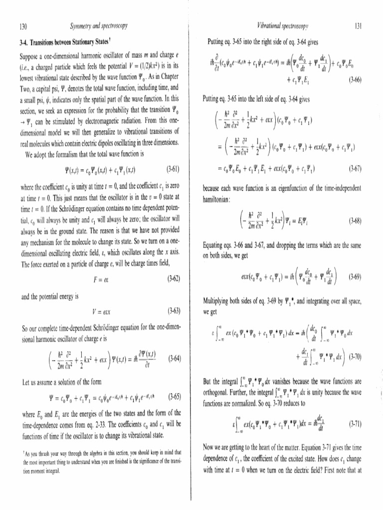 Vibrational Transitions in Harmonic Oscillators | PDF | Wave Function ...
