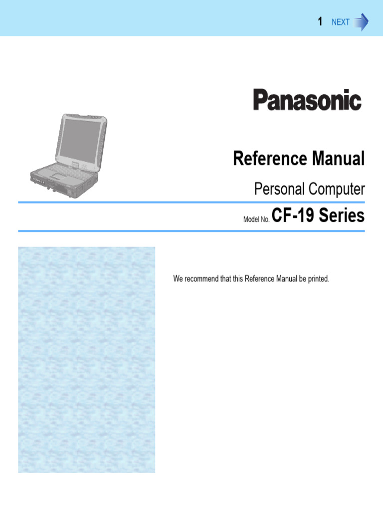 Cf-19 Manual | PDF | Touchscreen | Tablet Computer