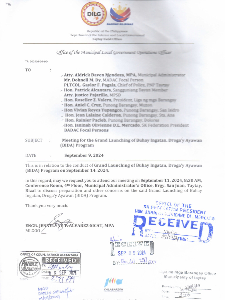 Meeting For The Grand Launching of Bida Program | PDF