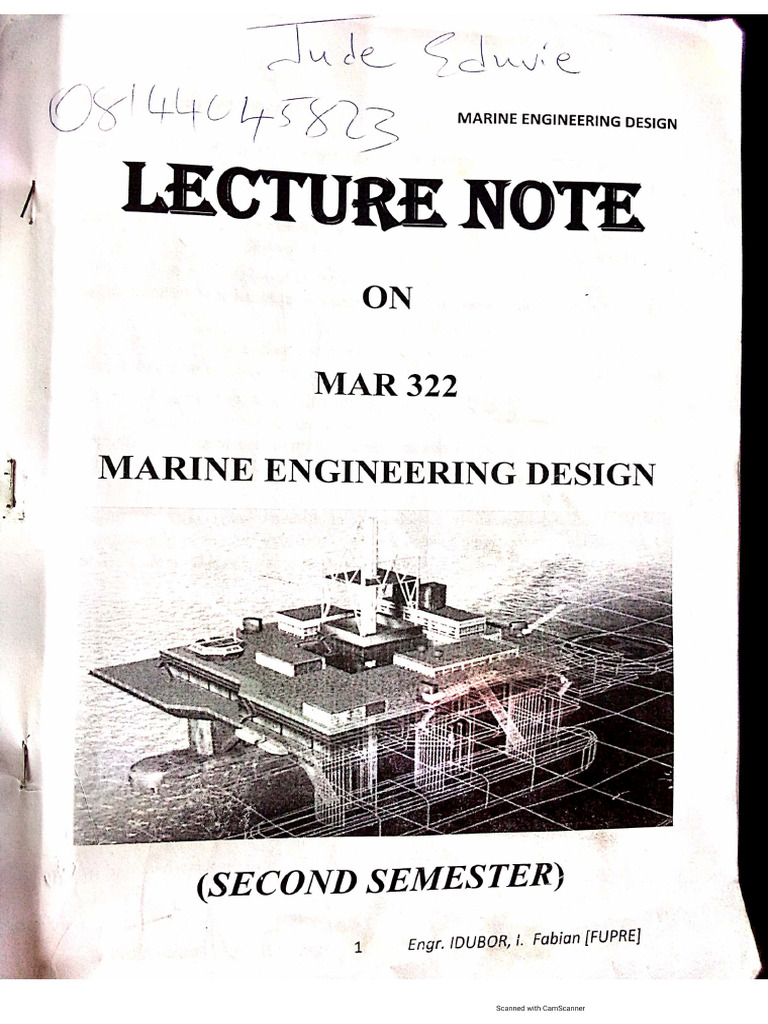 MAR 322 Marine Engineering Design-1 | PDF