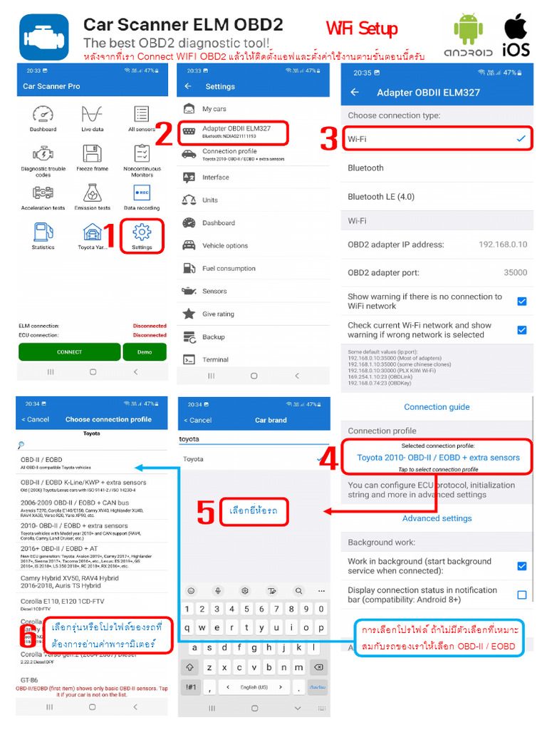 CarScanner Setup For Wifi | PDF