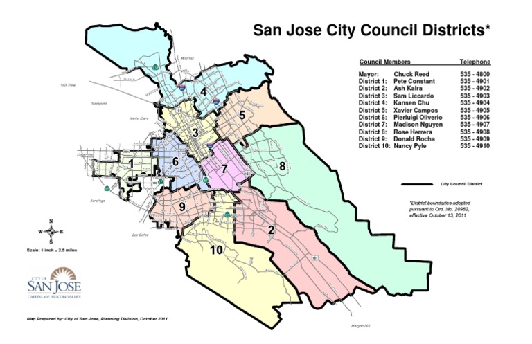 San Jose District Map San Jose City Council Districts Map | Pdf