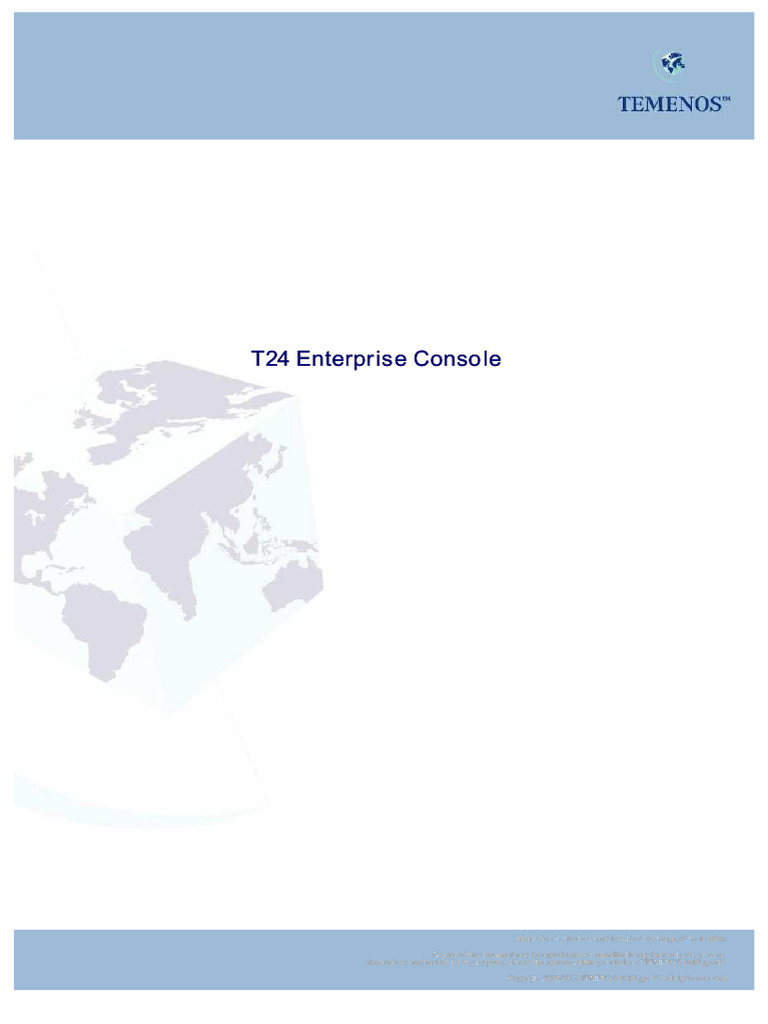 T24 Enterprise Console Overview | PDF | Computer Data Storage | Computing