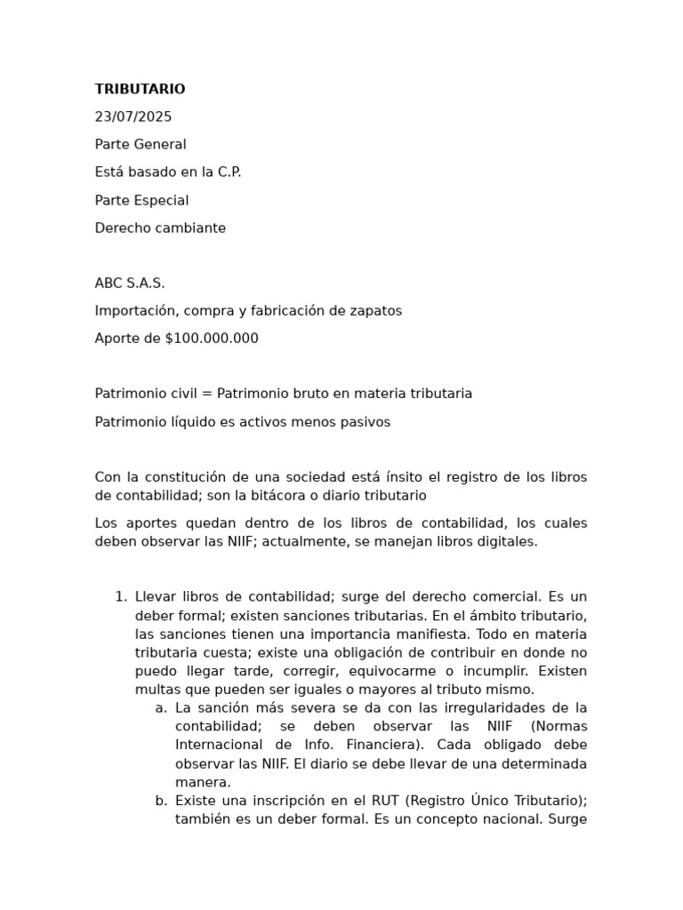 Obligaciones Tributarias y Contables en Colombia | PDF | Impuestos ...