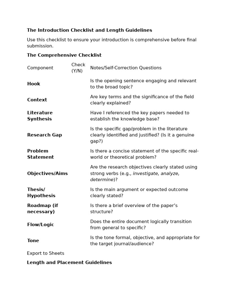 Introduction Checklist for Research Papers | PDF | Climate Change ...