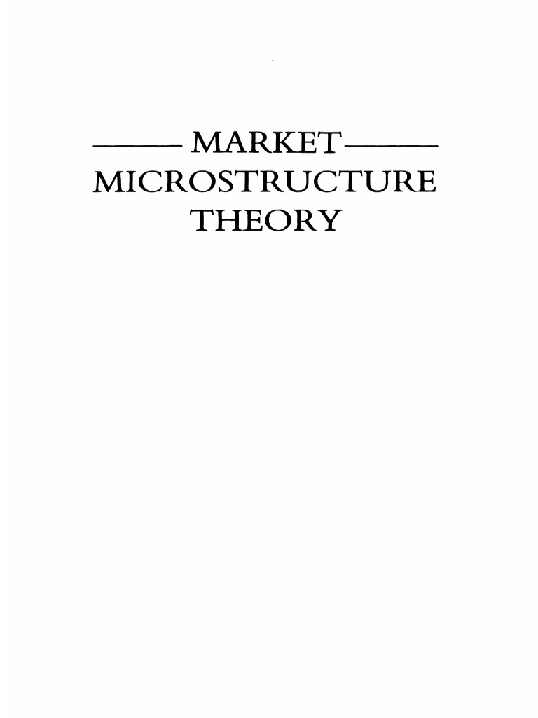 Market Microstructure Theory