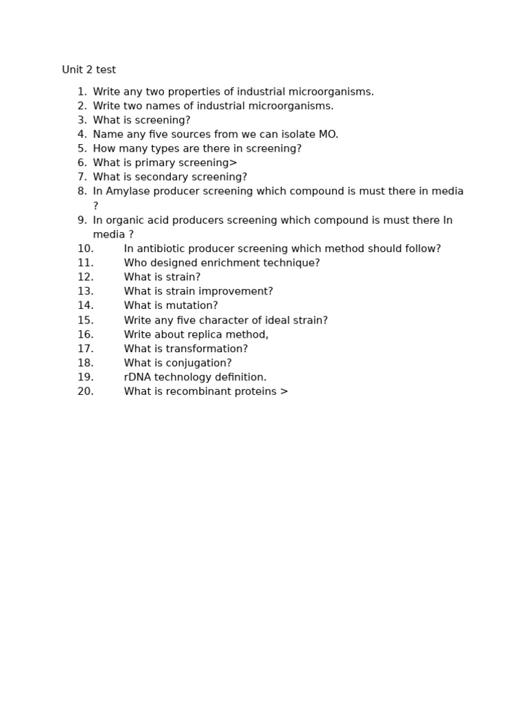 Industrial Microorganisms Screening Guide | PDF