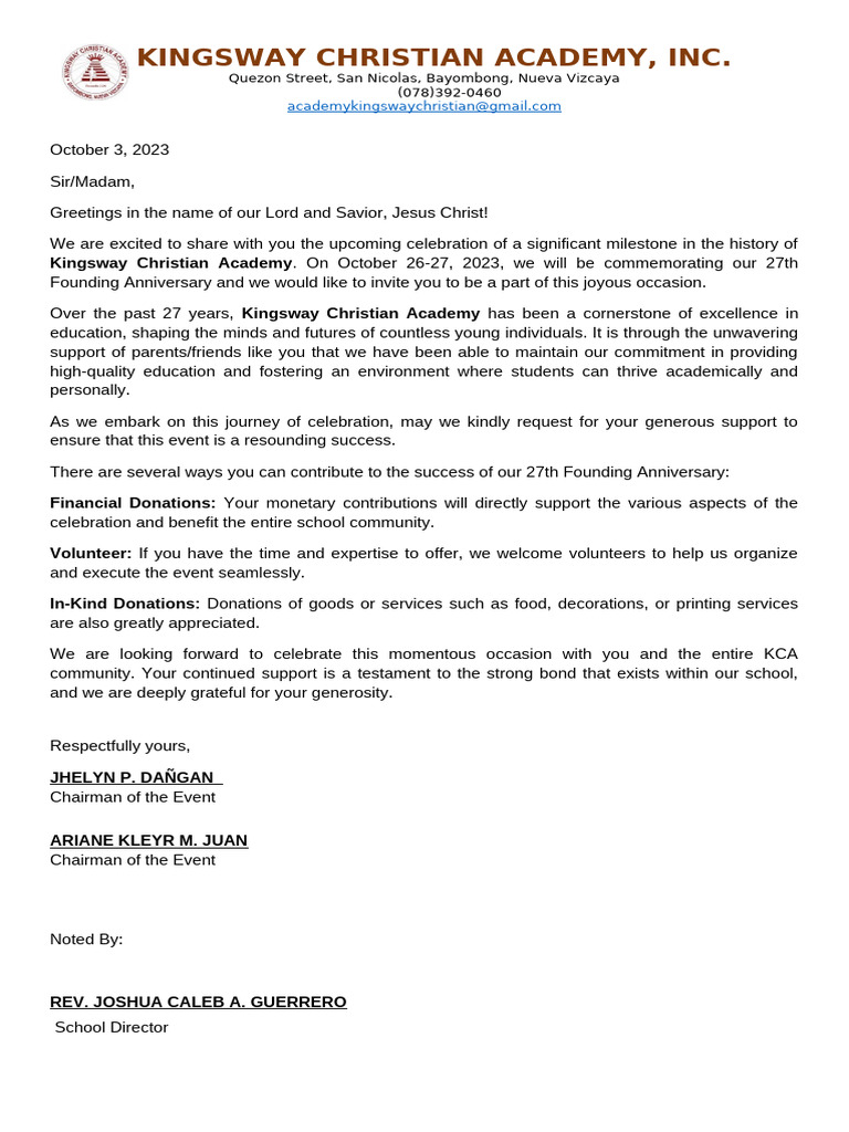 Solicitation Letter | PDF