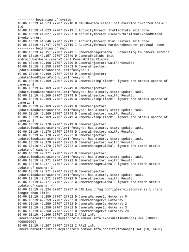 Camera Service Initialization Log | PDF | Software | Software Engineering